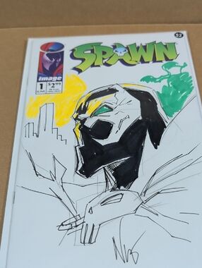 Spawn Comic Book Sketch Cover - By Artist Eddie Nunez With COA